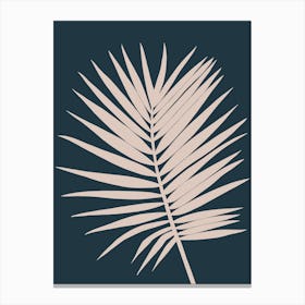 Palm Leaf Large Beige and Blue Canvas Print