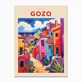 Gozo Malta 3 Fauvist Travel Poster Canvas Print