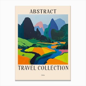 Abstract Travel Collection Poster Laos 2 Canvas Print