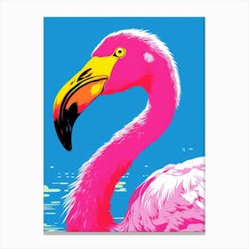 Andy Warhol Style Bird Greater Flamingo 2 Canvas Print