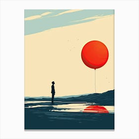 Red Balloon, Minimalism Canvas Print