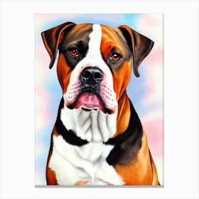 American Staffordshire Terrier 2 Watercolour dog Canvas Print