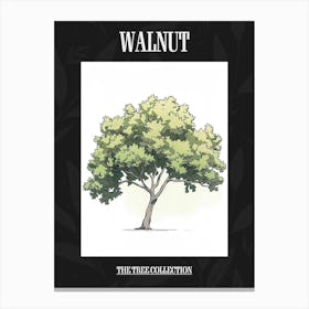 Walnut Tree Pixel Illustration 2 Poster Canvas Print