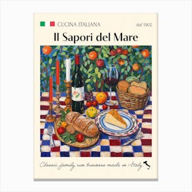 Il Sapori Del Mare Trattoria Italian Poster Food Kitchen Canvas Print