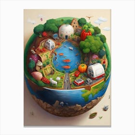 Earth In 3d Canvas Print