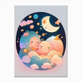 Celestial Kawaii Kids Space Canvas Print