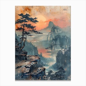 Antique Chinese Landscape Painting 9 Canvas Print