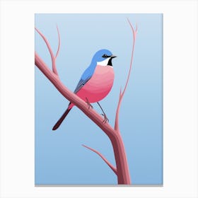 Minimalist Bluebird 1 Illustration Canvas Print