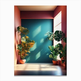 Plants at End of Hallway Canvas Print