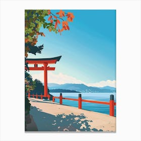 Hiroshima Japan 4 Colourful Illustration Canvas Print