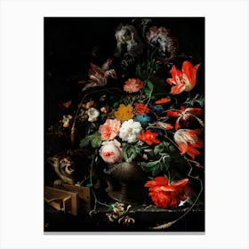 The Overturned Bouquet by Abraham Mignon (1660-1679). Canvas Print