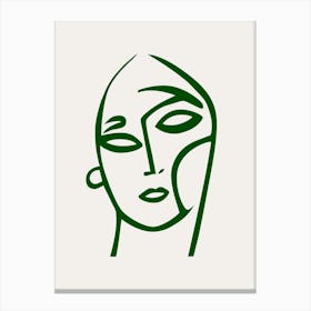 Abstract Green Face 1 Canvas Print