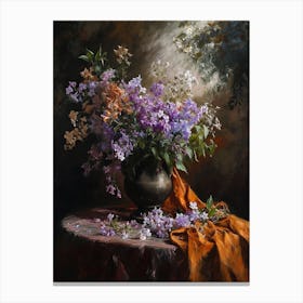 Baroque Floral Still Life Phlox 2 Canvas Print