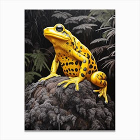 Golden Poison Frog Realistic Portrait 1 Canvas Print