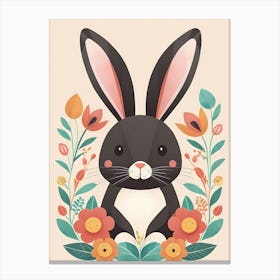 Floral Cute Baby Bunny Nursery (27) Canvas Print