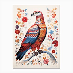 Scandinavian Bird Illustration Red Tailed Hawk 3 Canvas Print