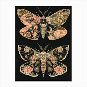 Butterfly Night Symphony William Morris Style 10 Canvas Print