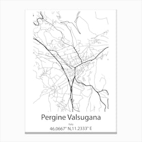 Pergine Valsugana,Italy Minimalist Map Canvas Print