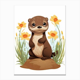 Baby Animal Illustration  Otter 3 Canvas Print