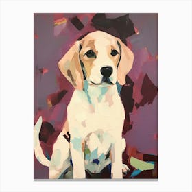 A Beagle Dog Painting, Impressionist 1 Canvas Print