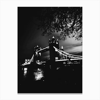 London Tower Bridge 2 Bw Canvas Print