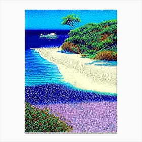 Jericoacoara Brazil Pointillism Style Tropical Destination Canvas Print