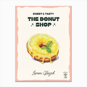 Lemon Glazed Donut The Donut Shop 3 Canvas Print
