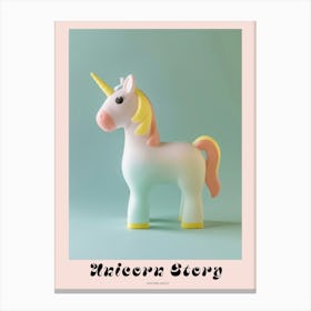 Pastel Toy Unicorn Portrait 5 Poster Canvas Print