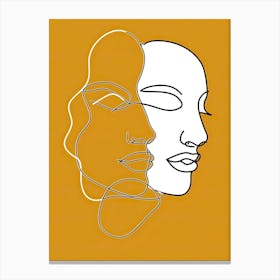 Simplicity Lines Woman Abstract In Yellow 6 Canvas Print