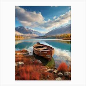 Boat On The Lake 9 Canvas Print