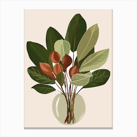 Bouquet Of Leaves In A Vase Canvas Print