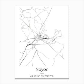 Noyon,France Minimalist Map Canvas Print