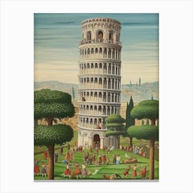Tower Of Pisa Camille Pissarro Style 2 Canvas Print