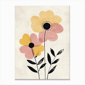 Tucson Flower Market Boho Minimalist Style Canvas Print