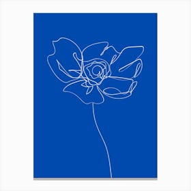 Flower On A Blue Background Canvas Print