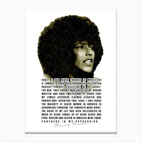 Elaine Brown Activist with Quotes in Vintage Canvas Print