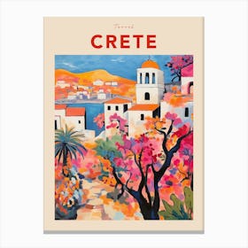 Crete Greece 3 Fauvist Travel Poster Canvas Print