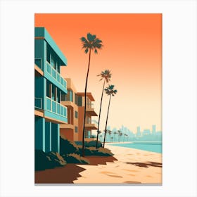 Newport Beach California Mediterranean Style Illustration 3 Canvas Print
