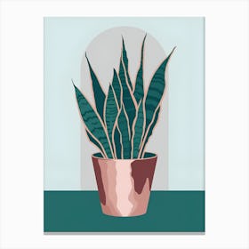 Snake Plant In A Pot Canvas Print