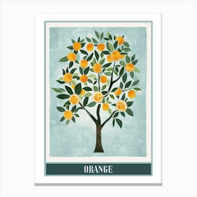 Orange Tree Flat Illustration 4 Poster Canvas Print