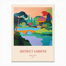 Colourful Gardens Summer Palace China 3 Red Poster Canvas Print