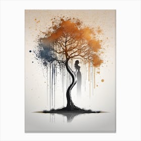 Tree Of Life Watercolor Splash 1 Canvas Print