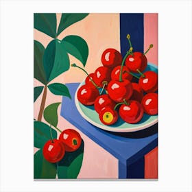 Cherries On A Plate Canvas Print