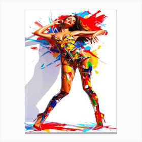 Fashion Model Example - Colorful Posing Canvas Print