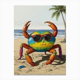 Crab On The Beach 9 Canvas Print