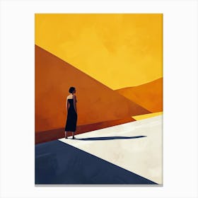 Woman In The Desert, Minimalism 1 Canvas Print