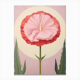 Carnation Dianthus 2 Hilma Af Klint Inspired Pastel Flower Painting Canvas Print