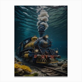 train in the sea art Canvas Print