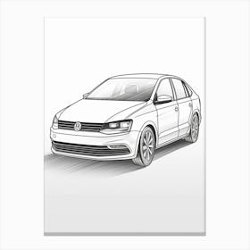 Volkswagen Golf Line Drawing 25 Canvas Print