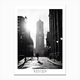 Poster Of Boston, Black And White Analogue Photograph 4 Canvas Print